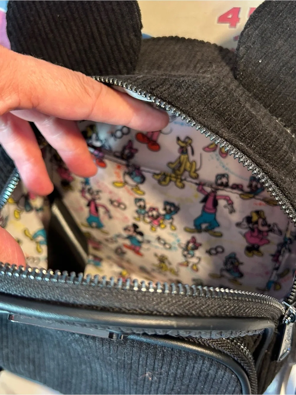 Disney 100 years corduroy mickey loungefly bag